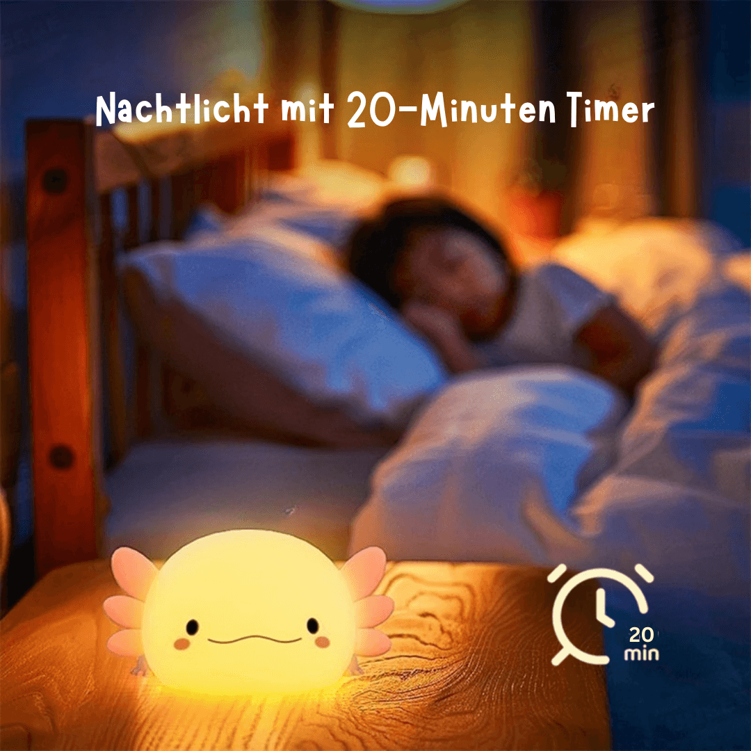 Lumi AXOLOTL - Sanftes Licht für erholsame Nächte – Dein perfektes Schlummerlicht!
